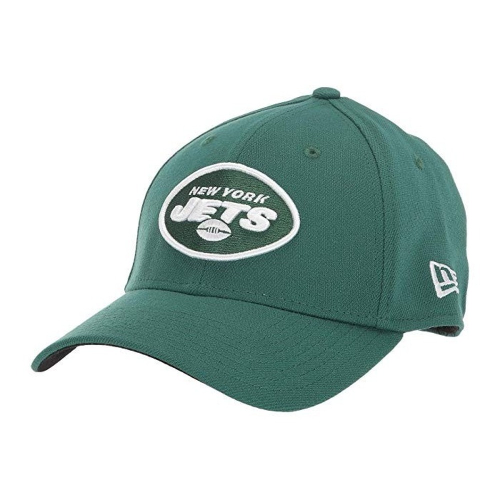 New York Jets New Era Black Team Classic 39Thirty Flex Fit Hat Green S/M New